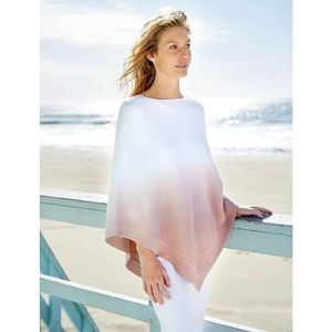 Barefoot Dreams Cozy Chic Ultra Light Ocean Breeze Poncho Ombré Rose Mist